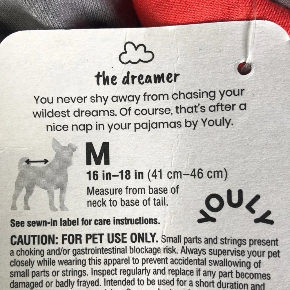 NWT Youly “the dreamer” dog pajamas M​